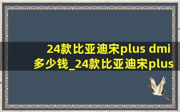 24款比亚迪宋plus dmi多少钱_24款比亚迪宋plus dmi主动刹车